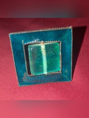 Pier1 Imports Dichroic Glass Teal Napkin Ring